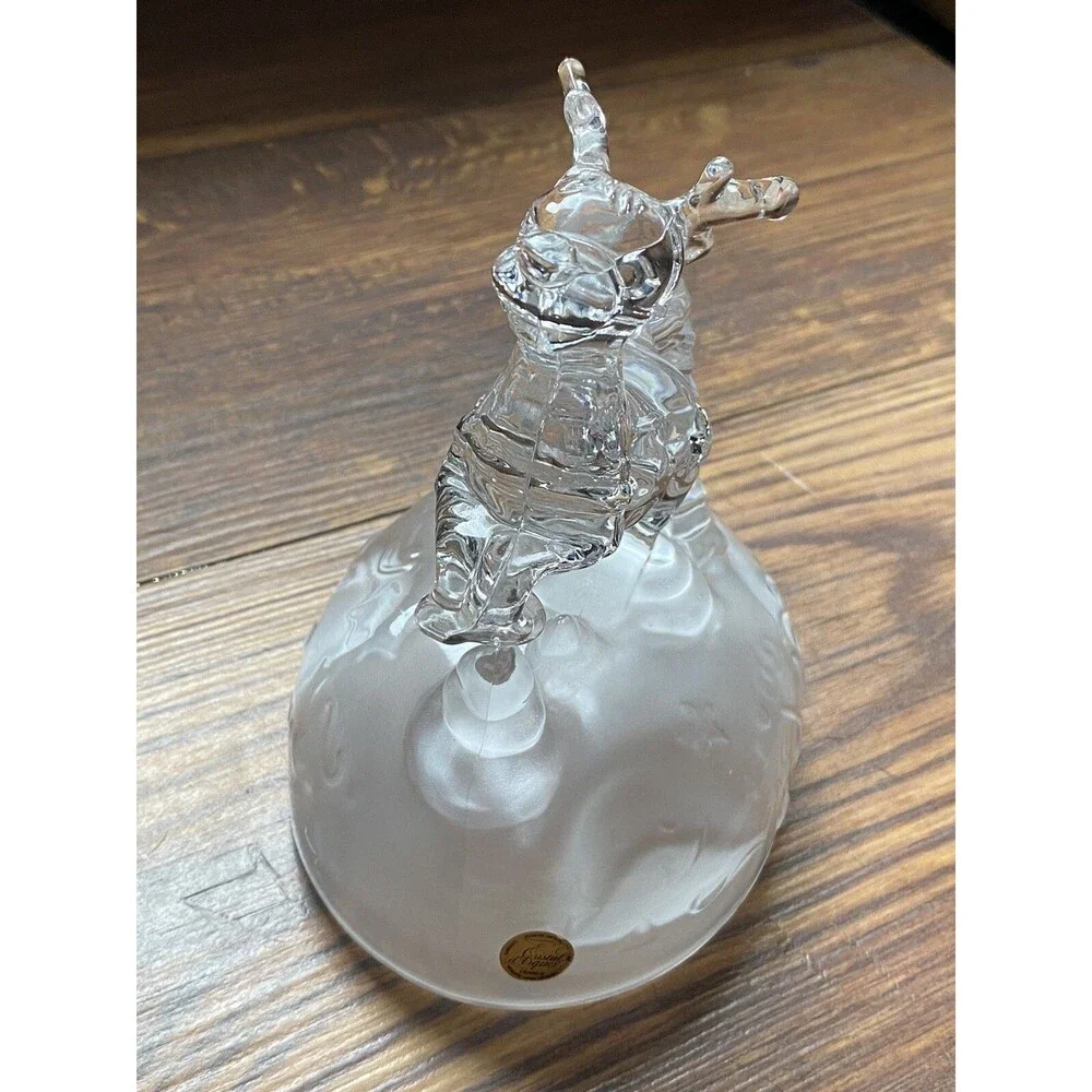 Christmas  Reindeer Figurine Glass 24% Lead Chrystal Cristal d'Arques France